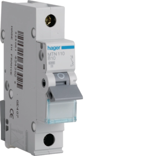 Hager MTN110 10A Type B miniature circuit breaker