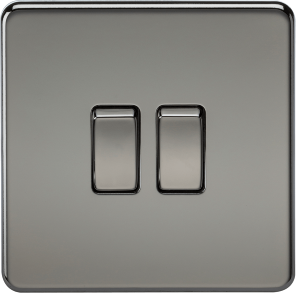 Screwless 10AX 2G 2-Way Switch - Black Nickel