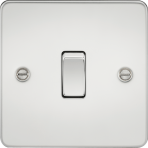 Flat Plate 10AX 1G 2 Way Switch - Polished Chrome