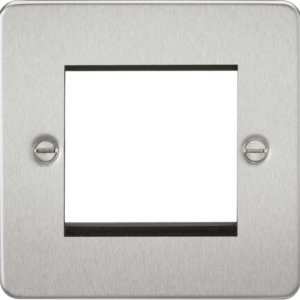 Flat Plate 2G modular faceplate - brushed chrome