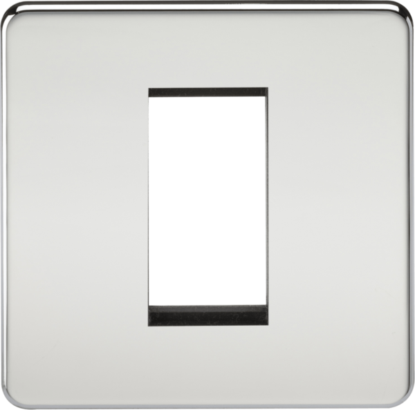 Screwless 1G Modular Faceplate - Polished Chrome
