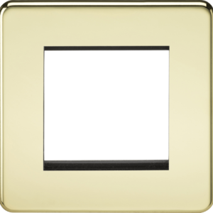 Screwless 2G Modular Faceplate - Polished Brass