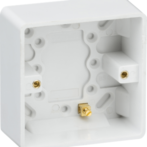 Curved Edge Single 35mm Pattress Box with Earth Terminal