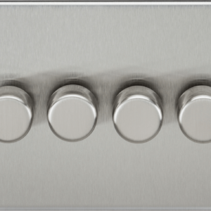 Screwless 4G 2-way 10-200W (5-150W LED) trailing edge dimmer - Brushed Chrome
