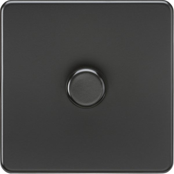 Screwless 1G 2-way 10-200W (5-150W LED) trailing edge dimmer - Matt Black
