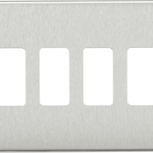 Screwless 4G grid faceplate - brushed chrome