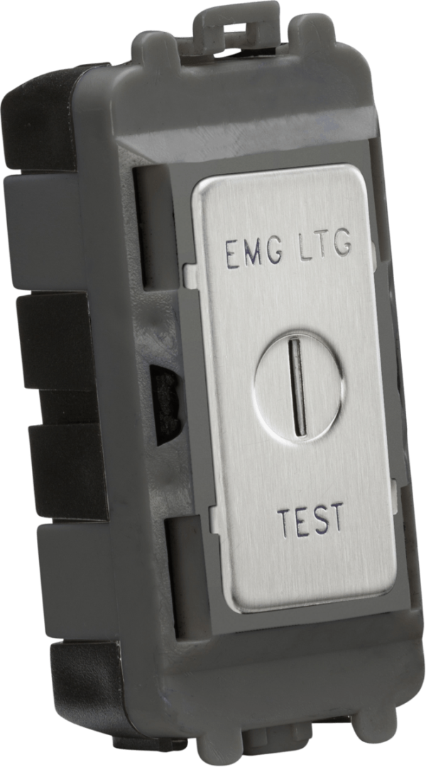 20AX 2 way SP key module (marked EMG LTG TEST) - brushed chrome