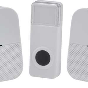 Wireless plug in dual receiver door chime system - white