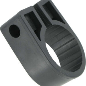Black HDPE cable cleat for securing SWA cables