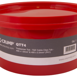 QTT4 Tradesman Tub, 400 x 1.0mm² & 400 x 2.5mm² T&E Cable Clips