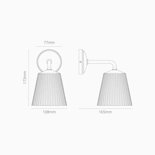 Corston Richmond Small Wall Light Fluted Glass - Image 2