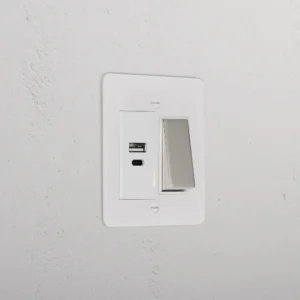 Corston 1G Two Way Rocker + USB A+C Slimline Switch