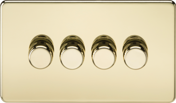 Screwless 4G 2-way 10-200W (5-150W LED) Intelligent dimmer - Polished Brass