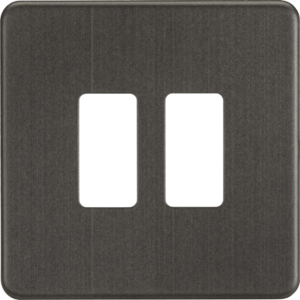 Screwless 2G grid faceplate - smoked bronze