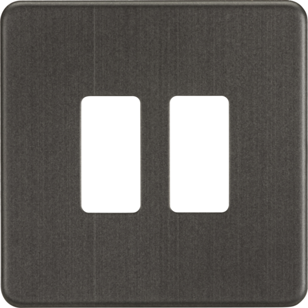 Screwless 2G grid faceplate - smoked bronze