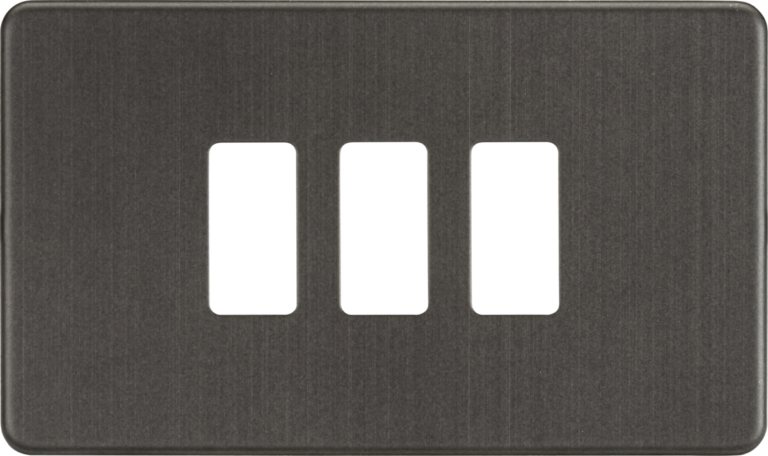 Screwless 3G grid faceplate - smoked bronze