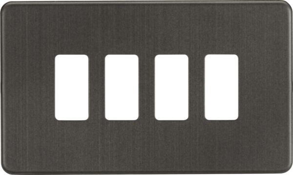 Screwless 4G grid faceplate - smoked bronze
