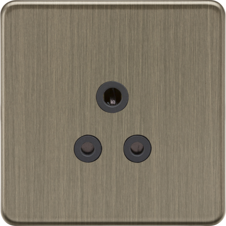 Screwless 5A Unswitched Socket - Antique Brass