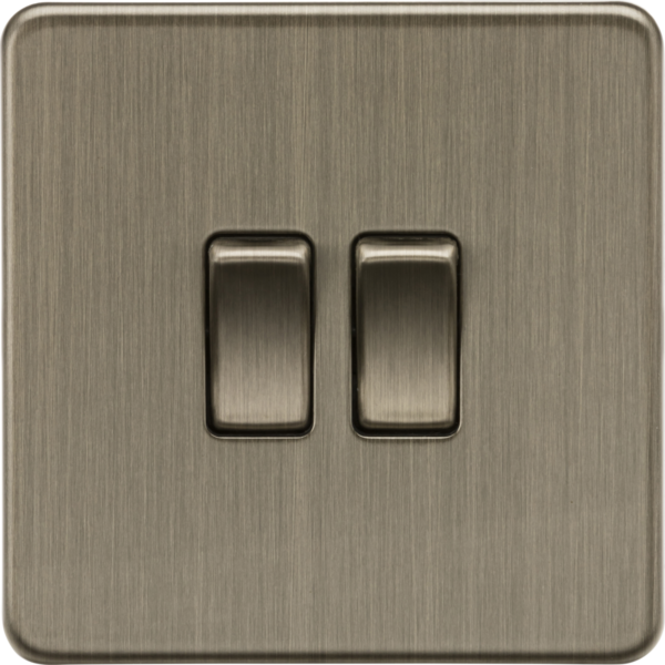 Screwless 10AX 2G 2-Way Switch - Antique Brass