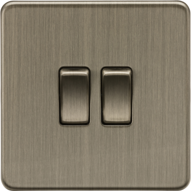Screwless 10AX 2G 2-Way Switch - Antique Brass
