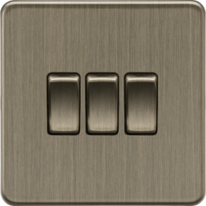 Screwless 10AX 3G 2-Way Switch - Antique Brass