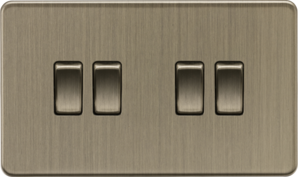 Screwless 10AX 4G 2-Way Switch - Antique Brass