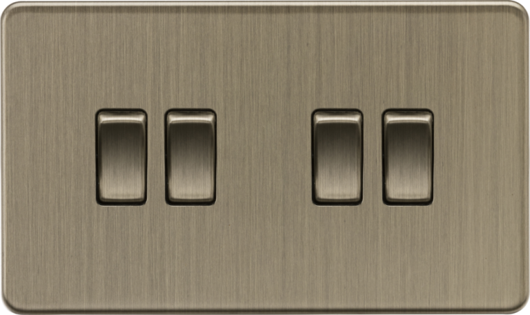 Screwless 10AX 4G 2-Way Switch - Antique Brass