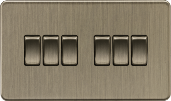 Screwless 10AX 6G 2-Way Switch - Antique Brass